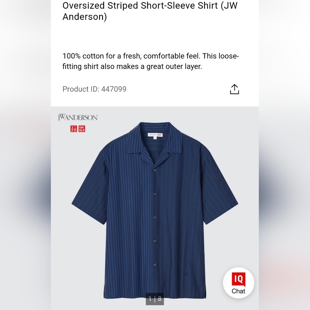 JW Anderson X Uniqlo Oversized Short Sleeved Shirt (size: M)